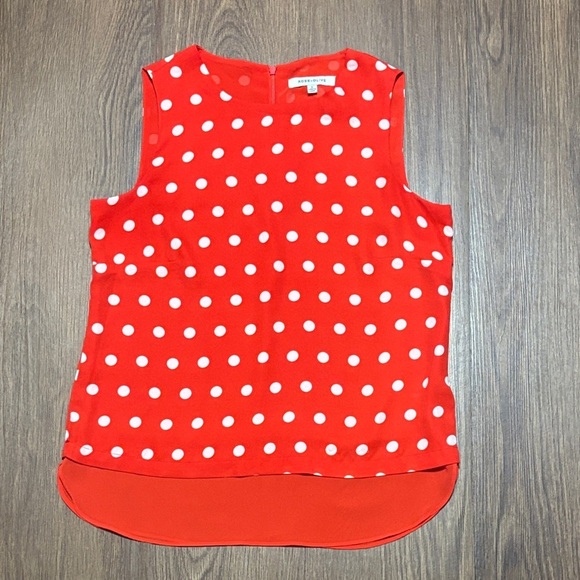 🔥🔥🔥Rose & Olive Red and White Polka Dot Blouse Size: Small🔥🔥🔥 - Picture 1 of 8